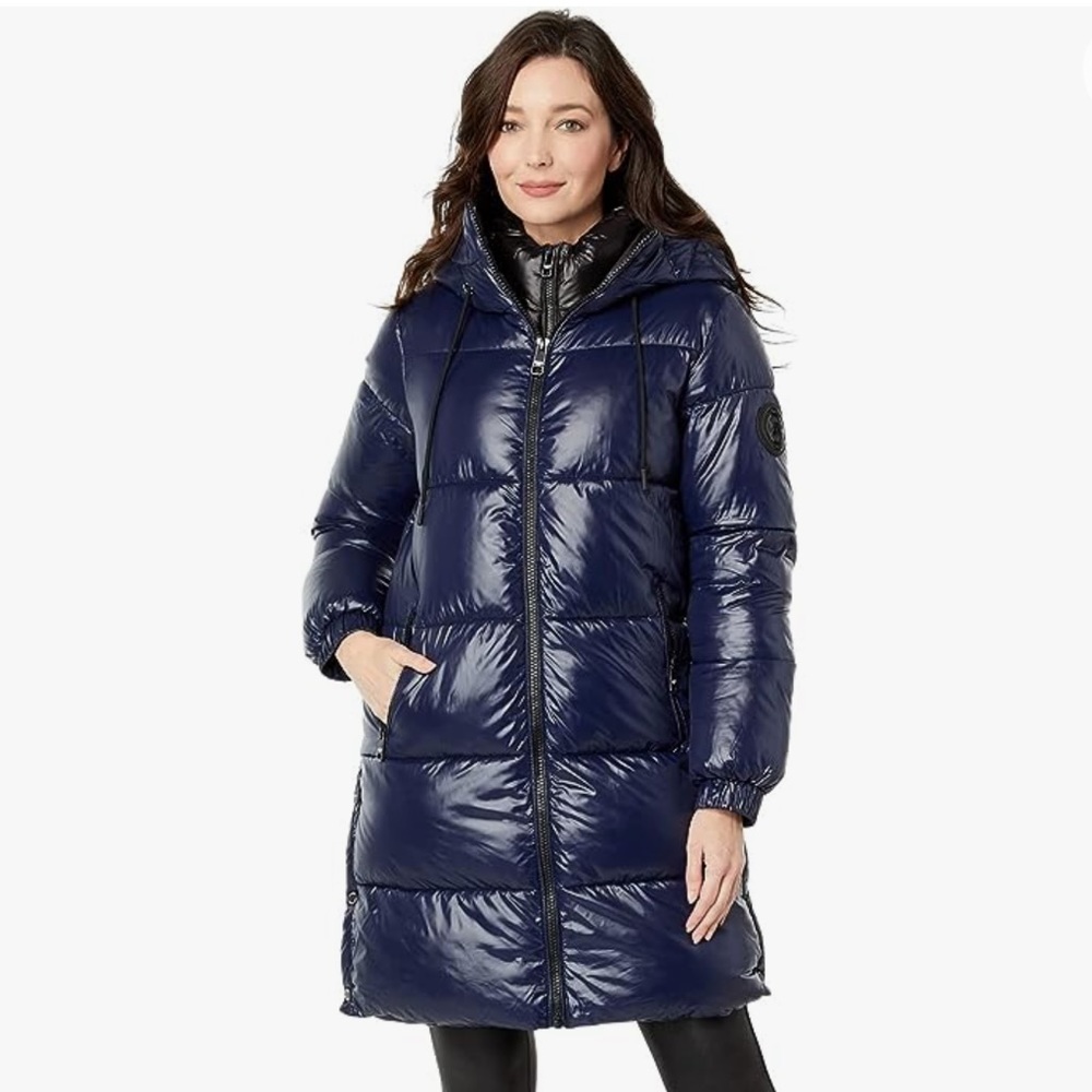 MICHAEL KORS High-Shine Puffer Long Jacket - Picture 10 of 12